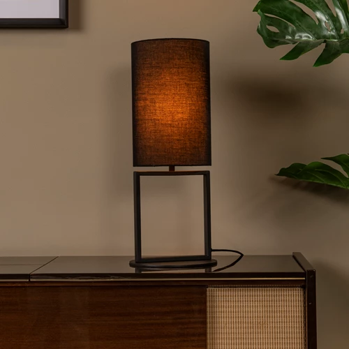 Lucide HERMAN - Tischlampe - Ø 20 cm - 1xE27 - Schwarz - Atmosphäre 1